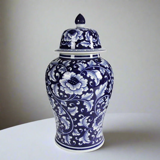 Aline Captivating Porcelain Ginger Jar Blue White - 46cm 