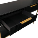 Aimee Black Fluted Console Table 140cm