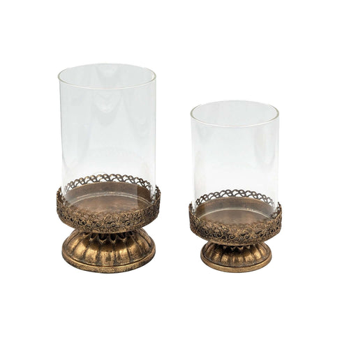Antique Filigrana Rustic Gold Candlestick