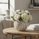 Artisan Crackle Glass Vase Grey Beige