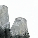 Artisan Hand Blown Smoked Glass Vase Set