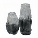 Artisan Hand Blown Smoked Glass Vase Set
