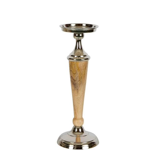 Atlas Modern Wood & Aluminium Candle Stick