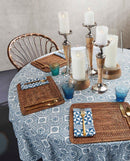 Atlas Wood & Silver Candle Holder Set