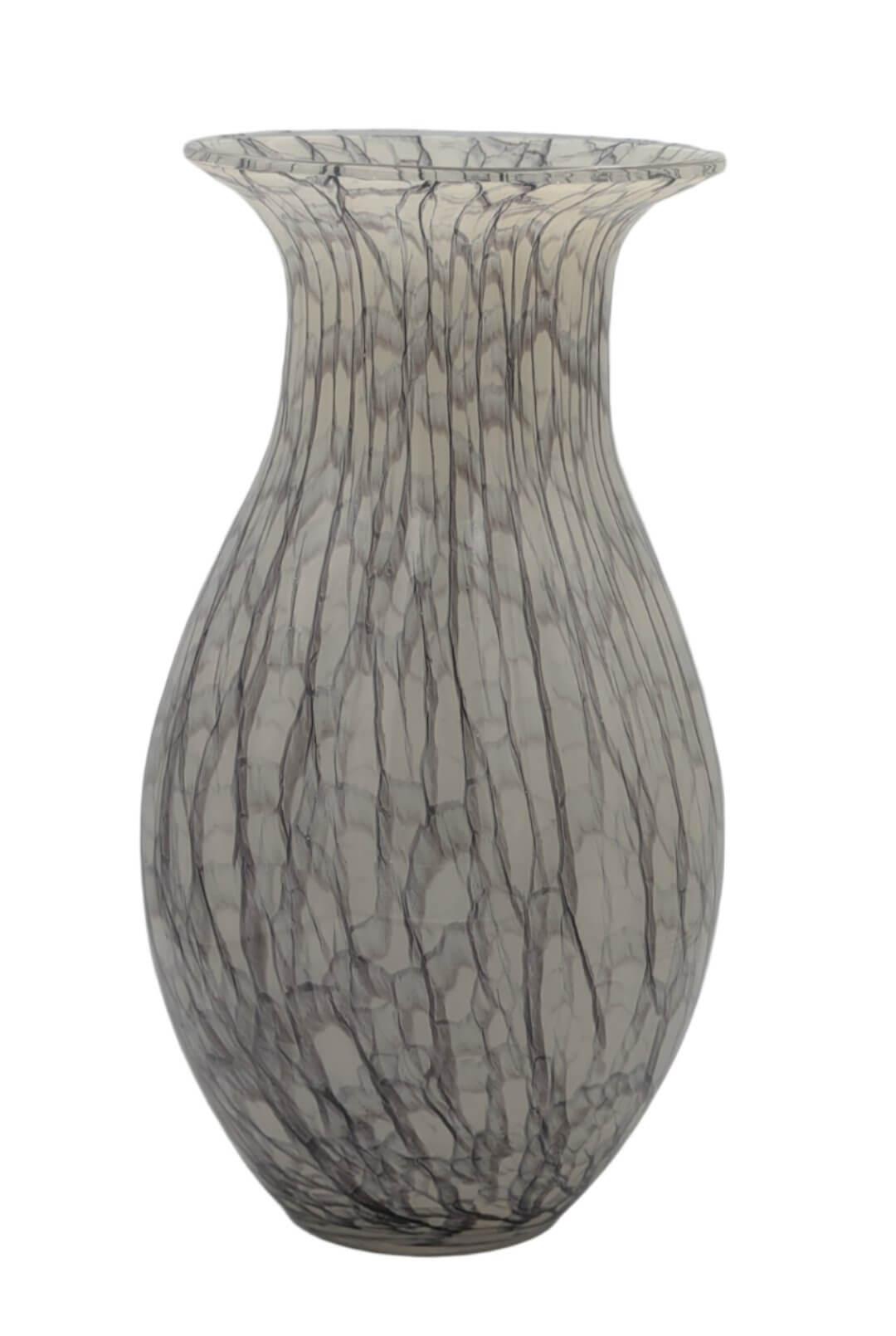 Bella Hand-Blown Glass Vase Grey Black