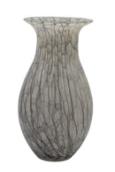 Bella Hand-Blown Glass Vase Grey Black