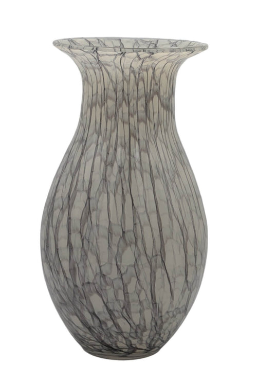 Bella Hand-Blown Glass Vase Grey Black