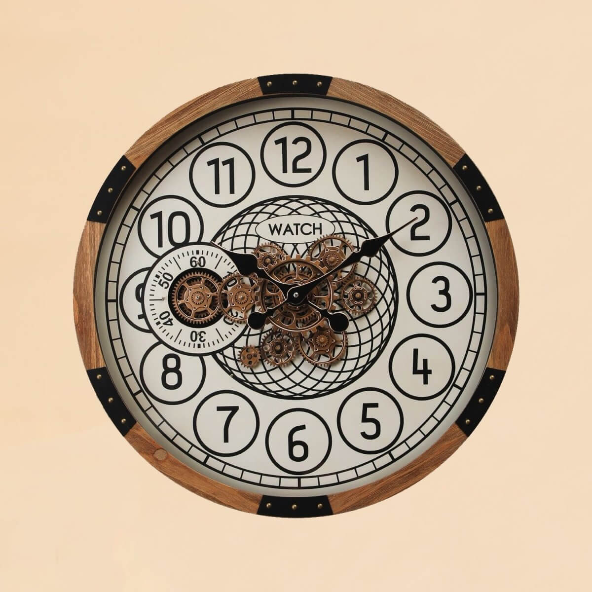 Bloomfield Wooden Gear Wall Clock 63.5cm