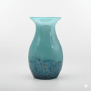 Blue Green Ocean Blown Art Glass Vase
