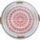 Blush Wood Style Round Serving Tray Set