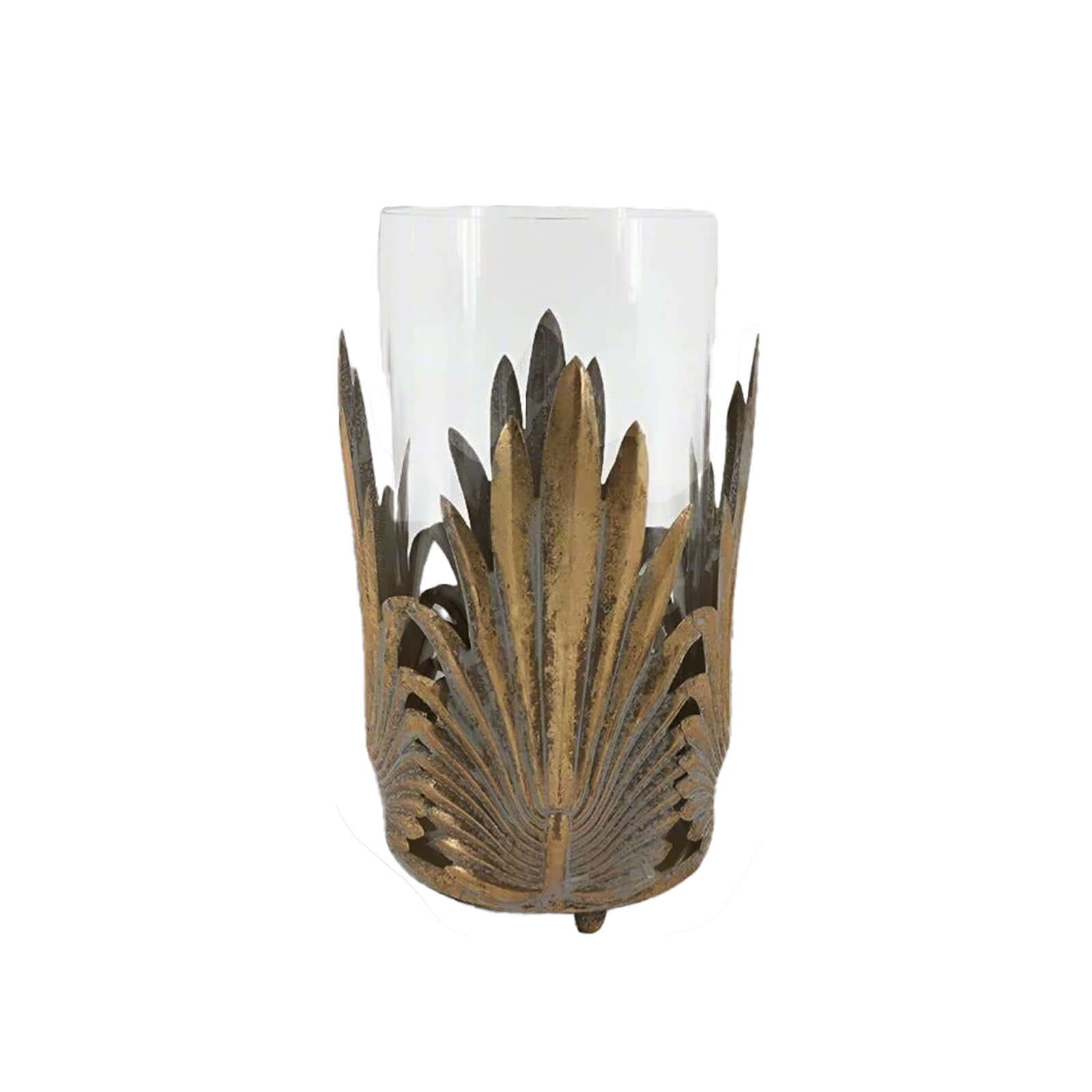 Botanical Antique Gold Palm Leaf Holder