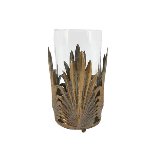Botanical Antique Gold Palm Leaf Holder