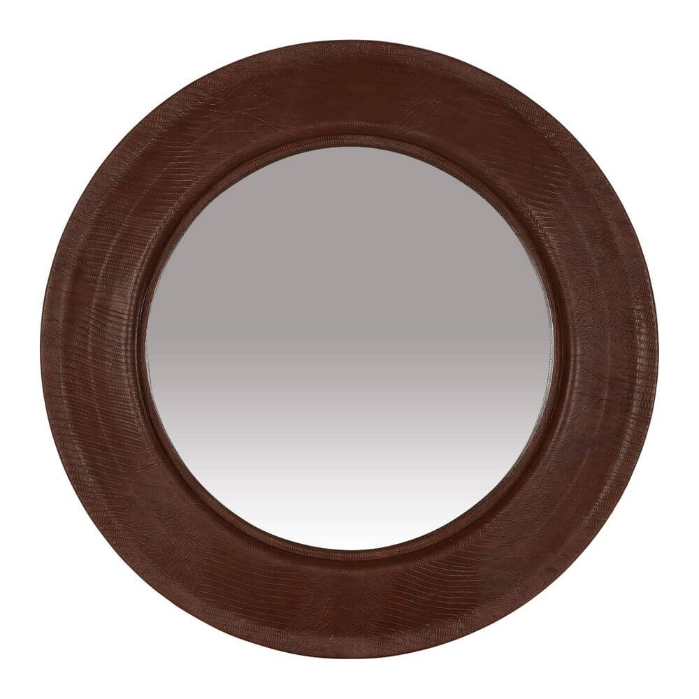 Bowie Coco Brown Round Wall Mirror 70cm