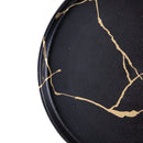 Ceramic Round Plate Wabi-Sabi Large Plate Black/Gold