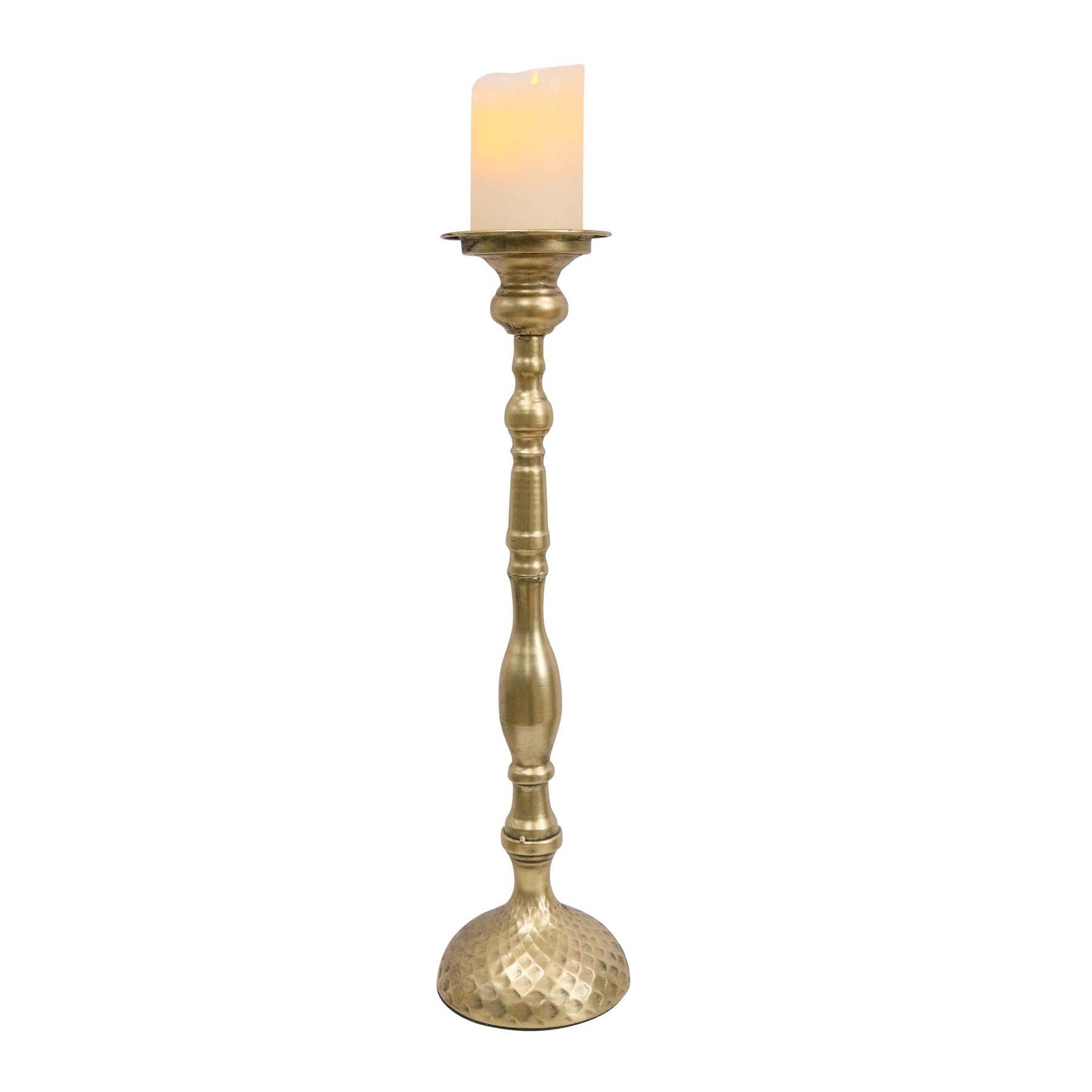 Classic Antique Gold Metal Candle Holder
