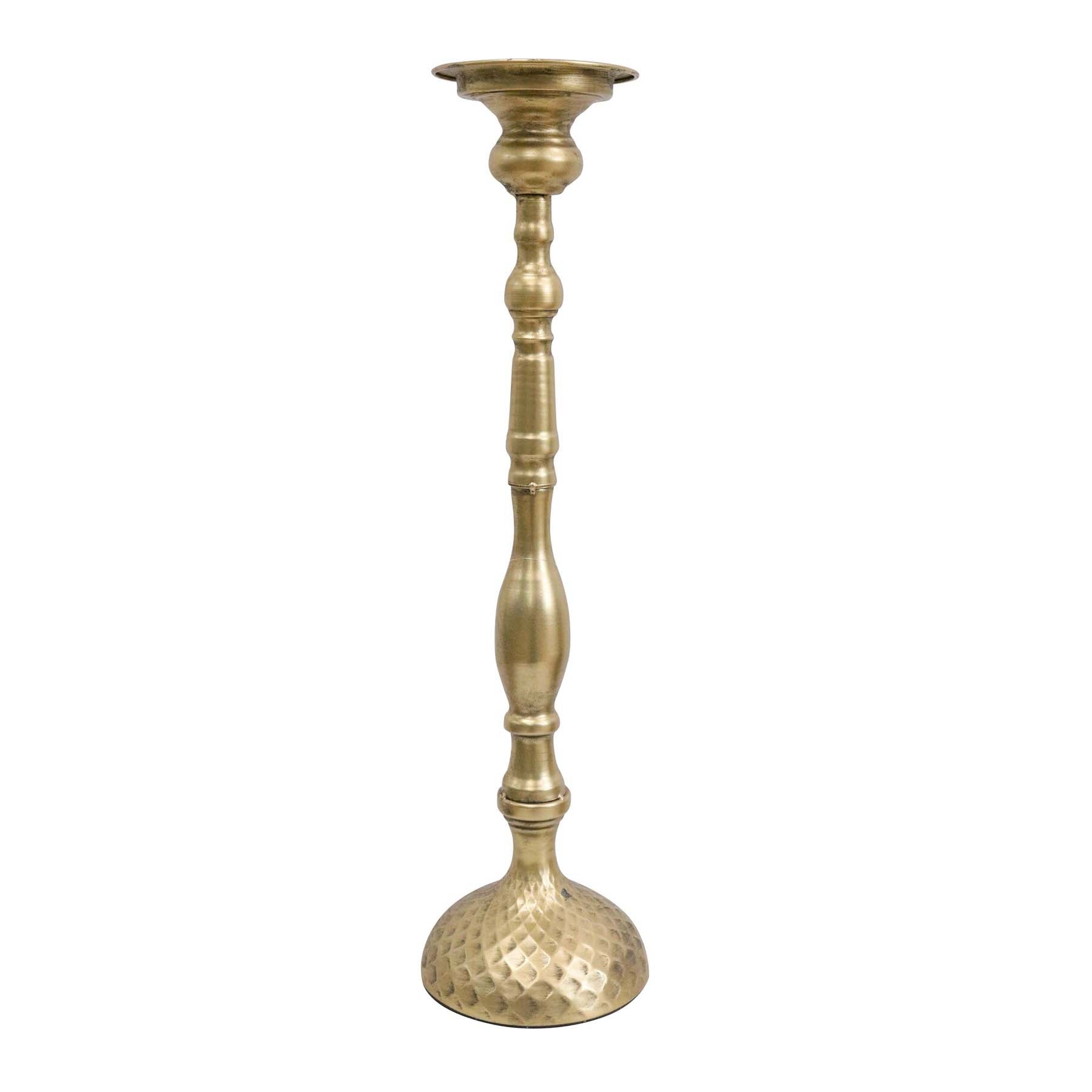 Classic Antique Gold Metal Candle Holder