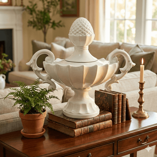Classic White Artichoke Urn Centrepiece