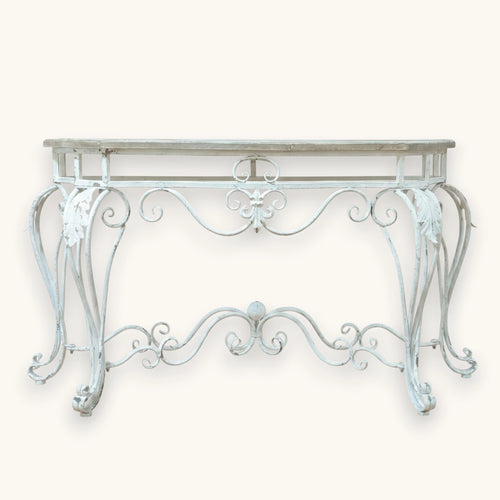 Vintage Wrought Iron Console Table - 138cm