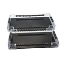 Contemporary Black Glass Serving Tray Set