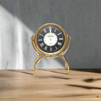 Architectural Polished Gold Suspended Table Clock - 49cm