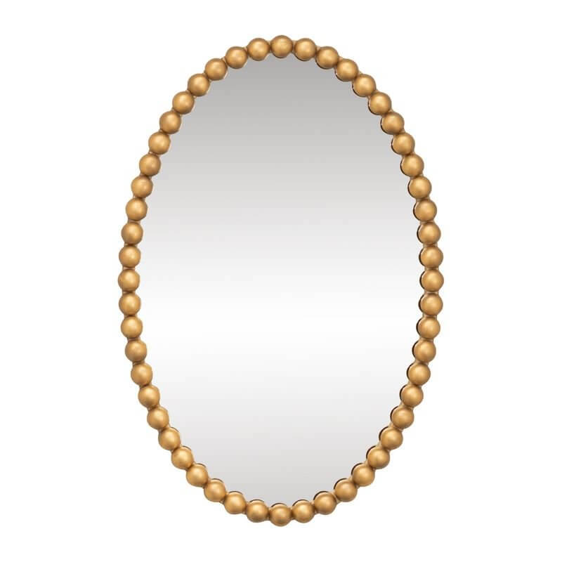 Esme Gold Leaf Oval Wall Mirror 76cm