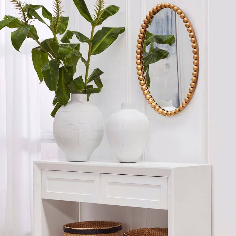 Esme Gold Leaf Oval Wall Mirror 76cm