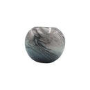 Faux Marble Glass Vase Blue Gold 28cm