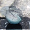 Faux Marble Glass Vase Blue Gold 28cm