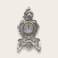 French Country Matte White Table Clock - 25cm
