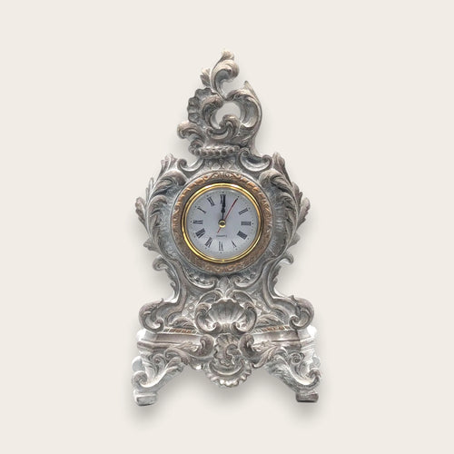 French Country Matte White Table Clock - 25cm