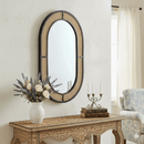 French Country Metal Wood Wall Mirror