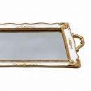 French Style Gold Rectangular Mirror Tray