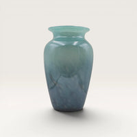 Frosted Turquoise and Blue Glass Vase