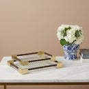 Gold Handle Acrylic & Wood Serving Tray