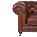 Hampton Court Aged Leather Chesterfield Chair