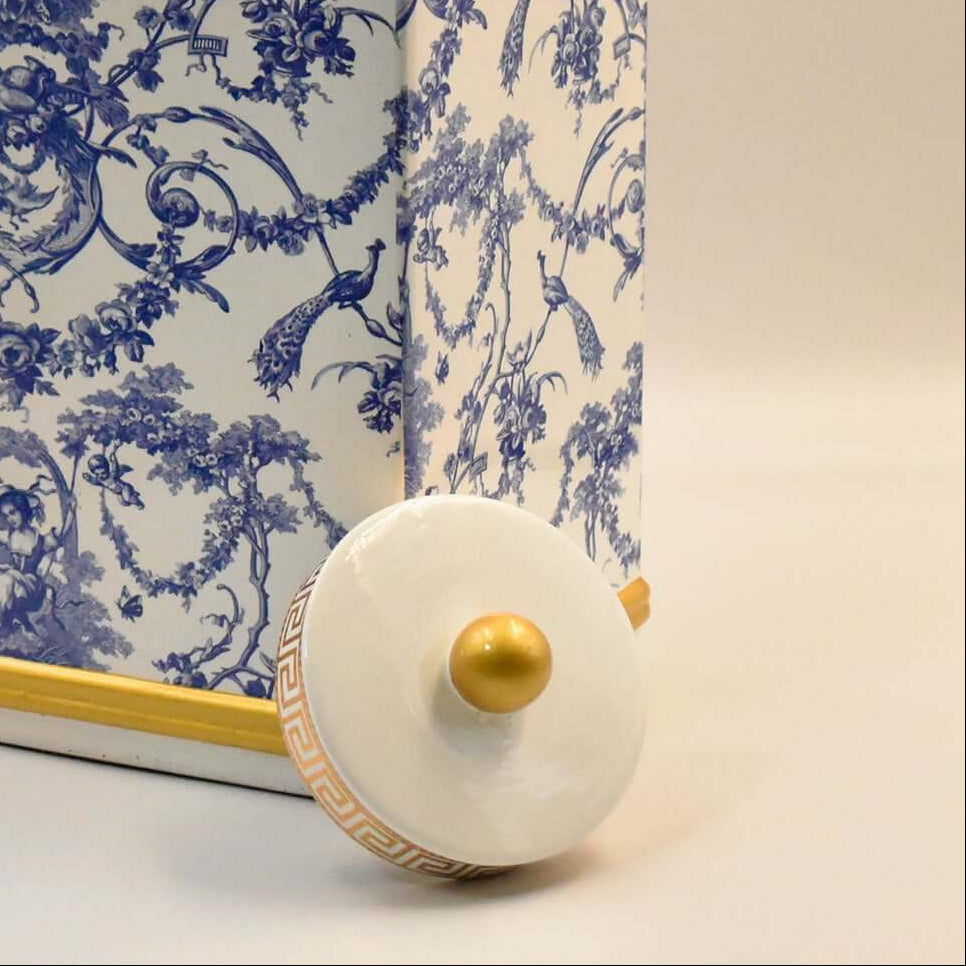 French Toile Blue and White Ceramic Ginger Jar - 38cm