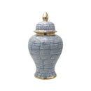 Hamptons Style Blue Dot Ceramic Temple Jar
