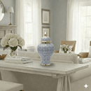 Blue and Gold Dotted Temple Jar