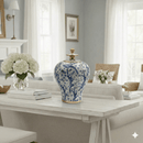 Blue and White Bird Ceramic Ginger Jar