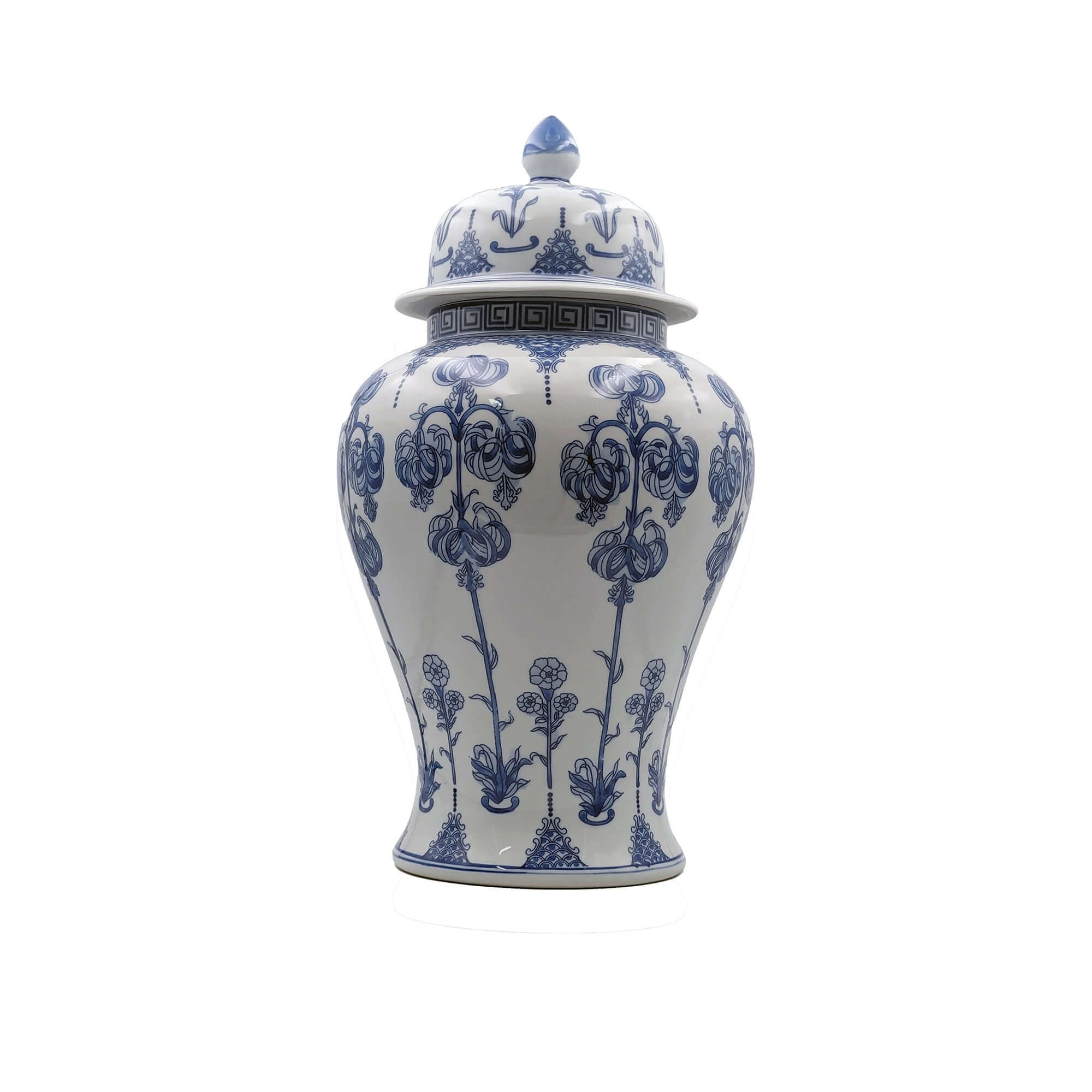 Hand-Painted Blue White Ginger Jar Set