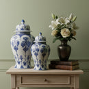 Hand-Painted Blue White Ginger Jar Set