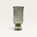 Smoked Green Glass Hurricane Candle Holder