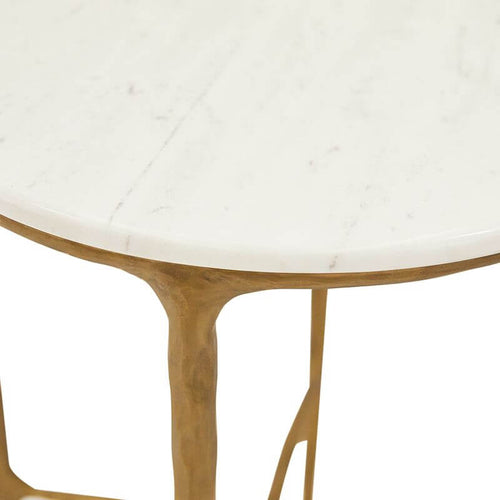 Heston Brass & Marble Round Side Table for Home