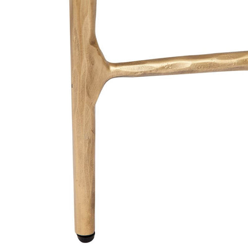 Heston Brass Marble Square Side Table 50cm