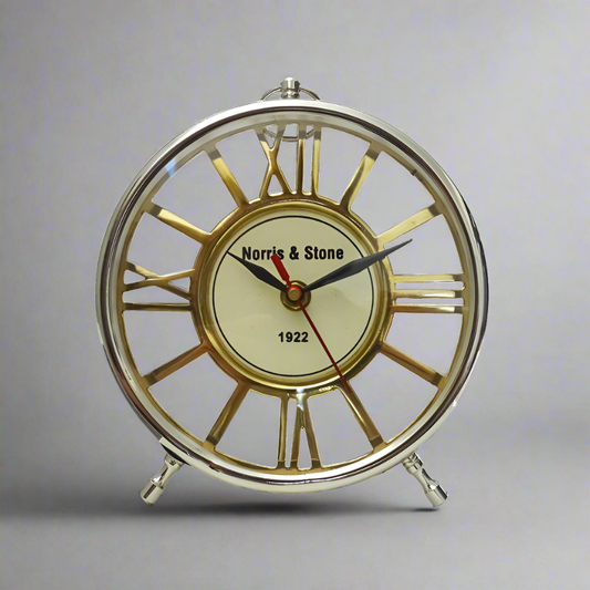 Norris & Stone Modern Mantel Clocks Silver/Gold 