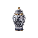 Imperial Navy Gold Floral Ginger Jar Set