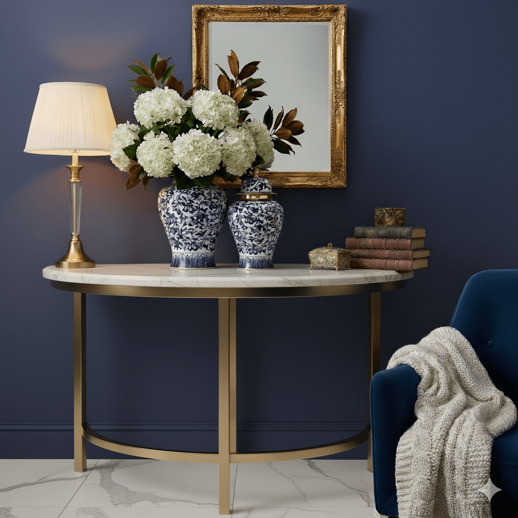 Imperial Navy Gold Floral Ginger Jar Set