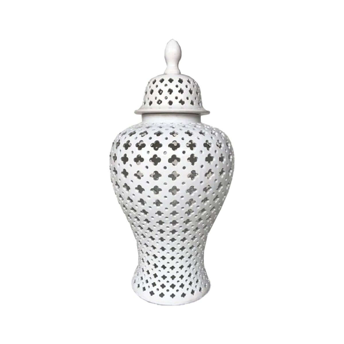 Impressive White Hamptons Lace Ginger Jar
