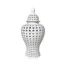 Impressive White Hamptons Lace Ginger Jar