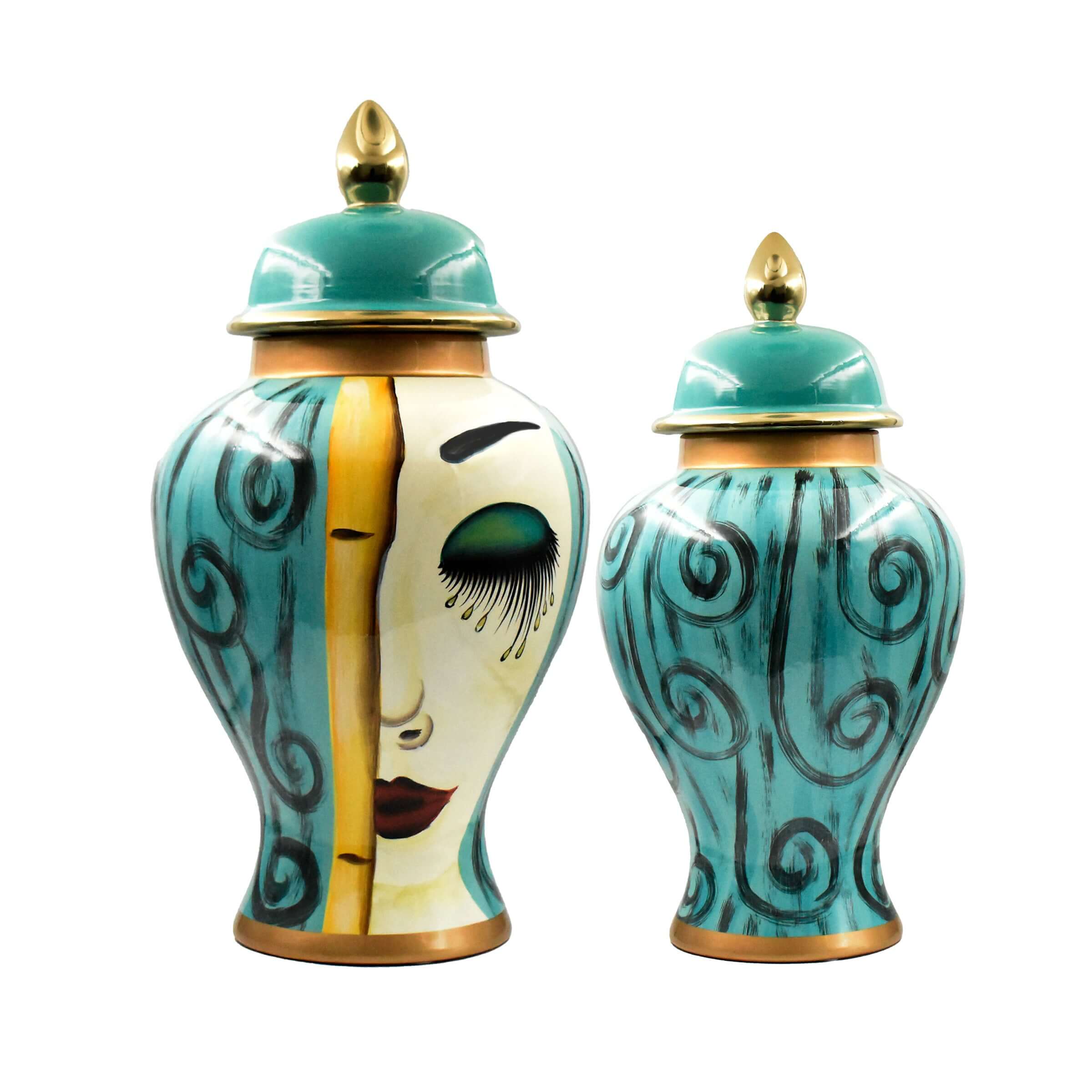 Isabella Art Deco Ceramic Floor Statement Jar